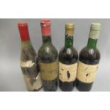 4 bottles of vintage French red, comprising 2 1974 Ch. Rahoul, Graves, 1 1957 Brane-Cantenac,