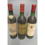 3 bottles of Bordeaux, comprising 1 1975 Ch. Brane-Cantenac margaux, 1 1970 Ch. Beau-Site-Haut-