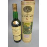 One bottle Glenlivet 12yr old Carnoustie Medal Course single malt whisky, tin tube