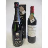 One bottle 1981 Chateau Chauvin, St Emilion Grand Cru Classe, together with a boxed 2009 Lanson "