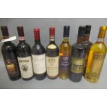 9 bottles of European wine including examples form France, Italy and the Lebanon comprising 1 1979