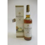 One bottle The Macallan 10yr old single highland malt scotch whisky, boxed
