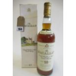 One bottle The Macallan 10yr old single malt whisky, boxed
