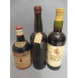 3 bottles vintage sherry, comprising 1 Abdulla "Old Golden" Sherry, 1 Amontillado "RICO" sherry