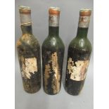 3 bottles Chateau Clement, 1961, grand cru