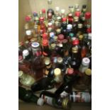 Approximately 94 miniatures, including whisky and liqueur