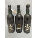 Three bottles 1960 Dows vintage port
