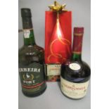 1 bottle Courvoisier luxe cognac, in presentation box, together with 1 litre Ferreira extra dry