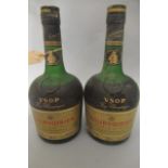 2 bottles Courvoisier VSOP fine champagne cognac