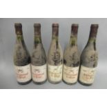 5 bottles Chateauneuf-du-Pape, 1995, two different bottling types