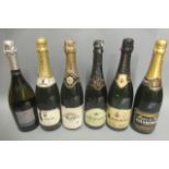 6 bottles sparkling wine, comprising Ferrari brut, Saumur brut, Pigalle brut, G. E. Cavalier brut,