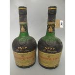 2 bottles Courvoisier VSOP fine champagne cognac