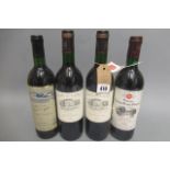 4 bottles of 1990s Bordeaux, comprising 1 1990 Ch. Granins Grand Poujeaux, 1 1992 Ch. La Mongie