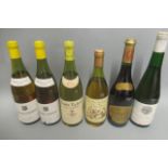 6 bottles of mainly white Burgundy, comprising 2 1984 Meursault-Genevriere, Chanson, 1 1980 Comte