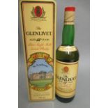 One bottle Glenlivet 12yr old St Andrews classic golf course edition, pure single malt scotch