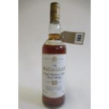 One bottle The Macallan 10yr old single highland malt whisky, matured in sherry wood