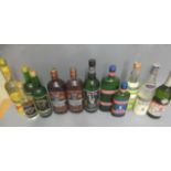 12 bottles of mixed spirits & liqueurs, comprising 2 1litre Koskenkorva Vargtass original, 1 and 1/2