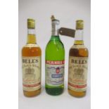 2 vintage bottles of Bell's Old Scotch Whisky, Extra Special, together with 1 bottle Pernod Fils