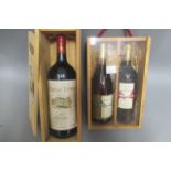 1 magnum Chateau Tretis, 1995, claret, boxed, together with a boxed duo of 1995 Ch. Haut-Labrousse