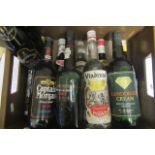 9 mixed bottles of spirits & liqueur, comprising 1 Cockburns Special Reserve port, 1 Martini