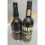 One bottle 1970 Kopke vintage port, together with a Martinez Crusted Port bottled in 1988 (2)