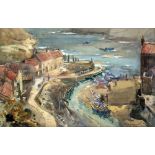 FRANK HENRY MASON R.B.A. (1876-1965), Staithes North Yorkshire, watercolour heightened with white,