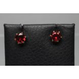 A PAIR OF GARNET EAR STUDS, stamped 375 (Est. plus 21% premium inc. VAT)