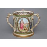A COPELAND POTTERY TRANSVAAL COMMEMORATIVE TYG, 1900, of plain cylindrical form, printed and