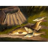 ARTHUR ROWLAND KNIGHT (1897-1921), A Pair of Pike, Four Trout and Fishing Basket with Eel and
