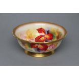 A ROYAL WORCESTER CHINA BOWL, 1933, of everted circular form with shaped rim, internally and