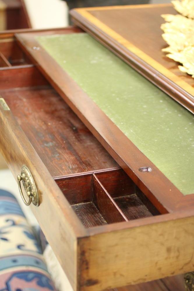 A GEORGIAN MAHOGANY STRAIGHT FRONT CHEST, c.1800, with satinwood banding and chequer stringing, - Image 2 of 3