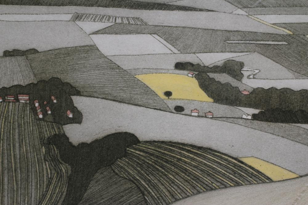 JOHN BRUNSDEN (1933-2004), "View Towards Beachy Head", coloured etching, signed and inscribed in - Image 3 of 6