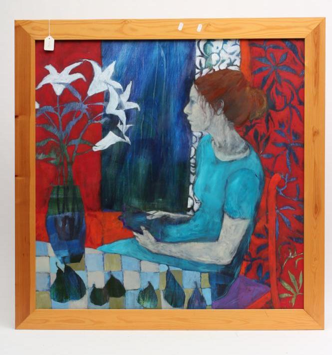 FIONA STARR (b.1960), "Rainy Day Distracted", acrylic on canvas, signed, inscribed and dated 2010,