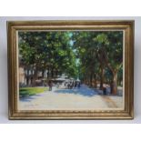 JOHN MACKIE (b.1953), Avenue In Montpellier, pastel, signed, 23 1/2" x 31 1/2", gilt frame (