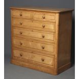 A VICTORIAN SATIN BIRCH STRAIGHT FRONT CHEST of rounded oblong form with rosewood banding, moulded