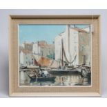 WILLIAM SEMPLE (1896 - 1964), "Harbour Scene Chioggia Near Venice", watercolour and pencil
