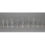 A COLLECTION OF NINE DWARF ALE AND OTHER GLASSES, late 18th century and later, two ales with semi