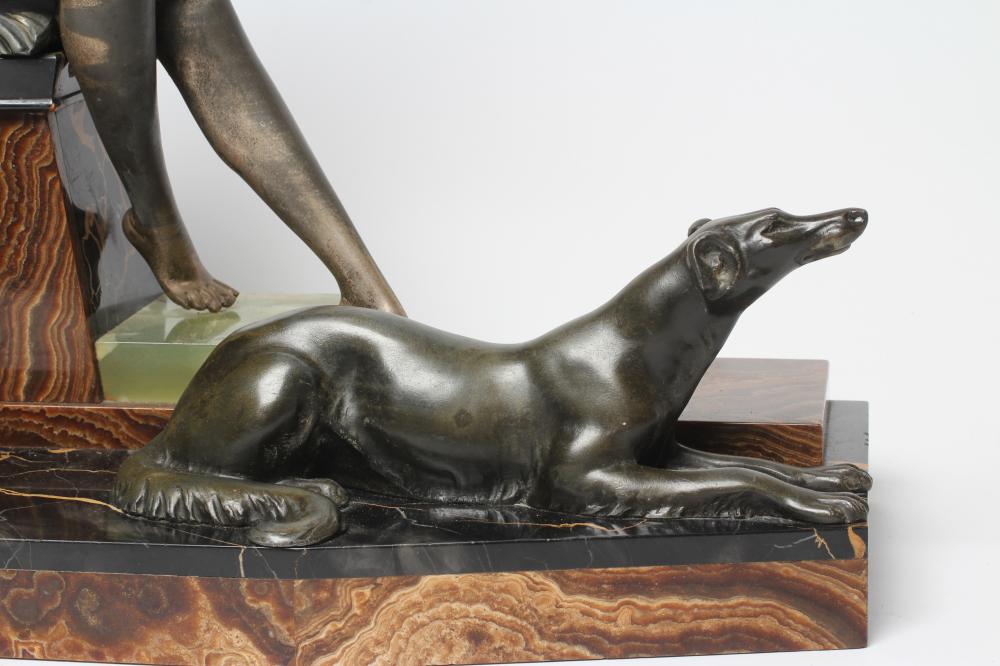 AFTER UGO CIPRIANI (URIANO) (Italian, 1887-1960), - An Art Deco silvered and black patinated spelter - Image 3 of 5