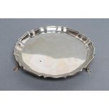 A WAITER, maker Fenton Bros. Ltd., Sheffield 1935, of shaped circular form with pie-crust rim,