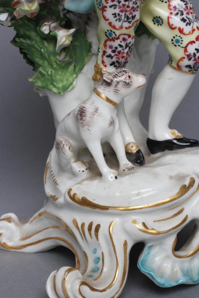 A CHELSEA PORCELAIN FIGURE, c.1765, modelled as a young gentleman wearing a broad brimmed hat, - Image 3 of 5