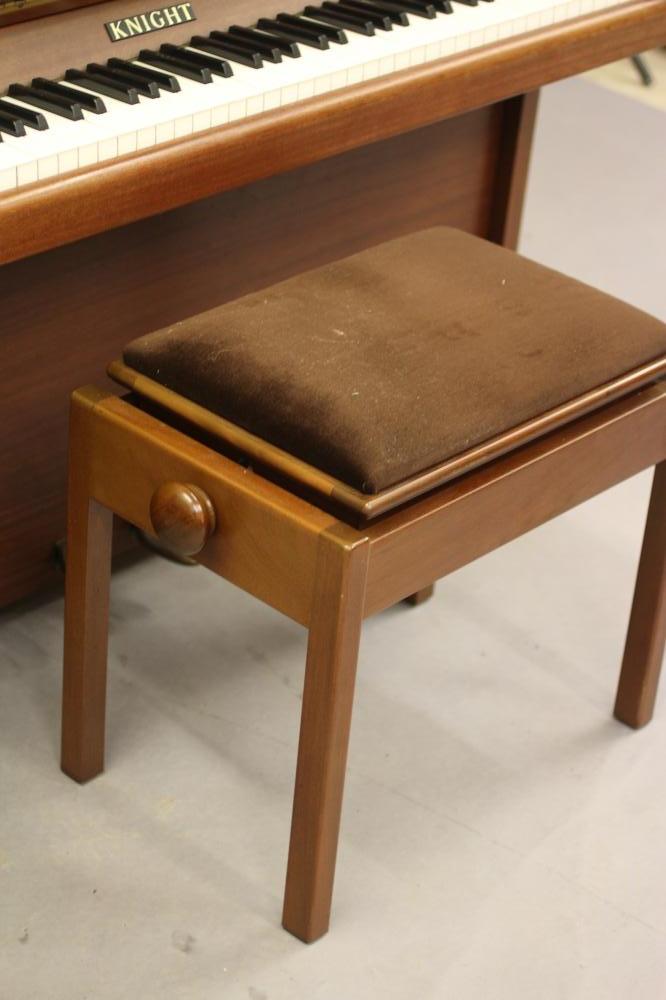 A MODERN UPRIGHT PIANO by Knight in teak case, 55 1/4" x 21 1/2" x 41 3/4", together with an - Image 3 of 3