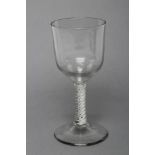A LARGE GOBLET, late 18th century, the ogee bowl on a multi-ply opaque twist stem and conical