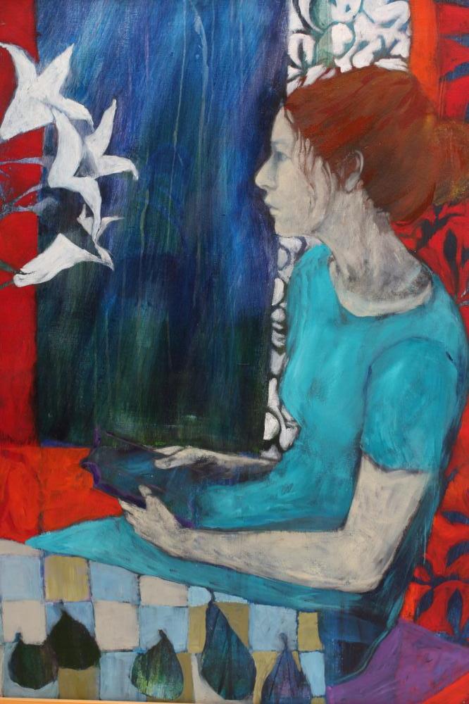 FIONA STARR (b.1960), "Rainy Day Distracted", acrylic on canvas, signed, inscribed and dated 2010, - Bild 2 aus 3