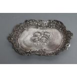 AN EDWARDIAN DRESSING TABLE TRAY, maker's mark HM, Birmingham 1904, of lobed oval form, centrally