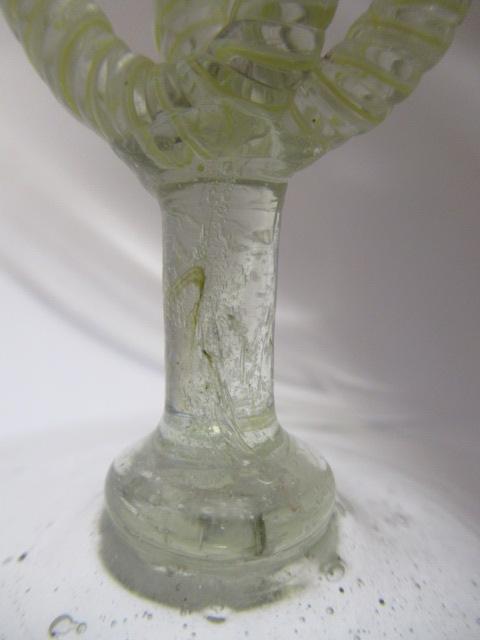 A FACON DE VENISE WINE GLASS, mid 17th century, the flared octagonal bowl on blade knopped - Image 6 of 11