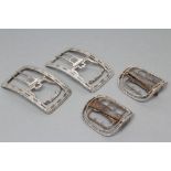A PAIR OF GENTLEMAN'S DUTCH SILVER SHOE BUCKLES, maker Bertholdt Muller, import mark and stamped