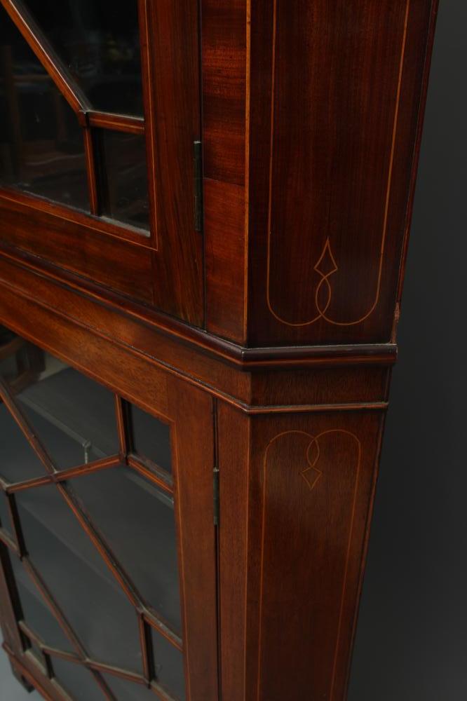 A MAHOGANY STANDING CORNER CUPBOARD, 19th century, the moulded cornice over single astragal glazed - Image 3 of 3