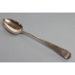 A LATE GEORGE III BASTING SPOON, maker's mark WS, London 1801, in Old English pattern, engraved "D",