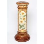 A BURMANTOFTS FAIENCE JARDINIERE STAND, early 20th century, of cylindrical form moulded and