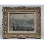 EVERT MOLL (1878-1955), Pool of London, oil on board, signed, 11" x 8", framed (subject to Artists